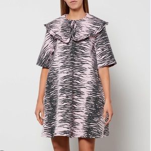 Ganni Denim Zebra Print Dress